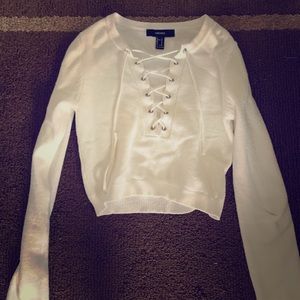 White Cropped Sweater